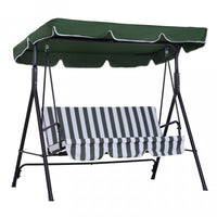 Outsunny Balancelle De Jardin 3 Places Toit Inclinaison Reglable Coussins Assise Et Dossier Acier No
