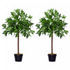 Outsunny Lot de 2 Arbres Artificiels de Laurier de 3pi, Pots Inclus