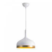 Luminaire suspendu de la collection Dash de 12 po - blanc et doré