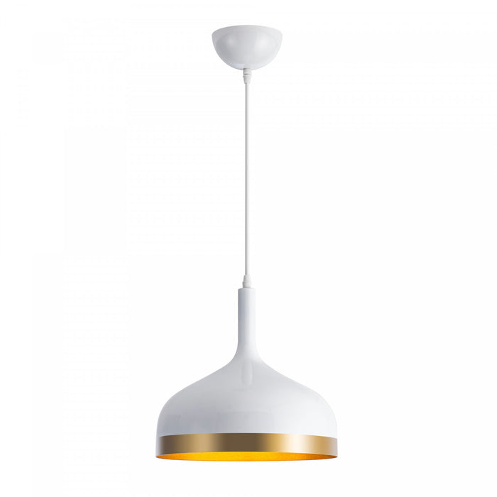 Luminaire suspendu de la collection Dash de 12 po - blanc et doré