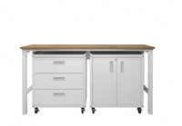 Ensemble de garage moderne Fortress 3 pieces en blanc