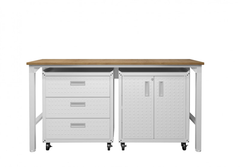 Ensemble de garage moderne Fortress 3 pieces en blanc