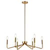Lustre Clayton de Dainolite avec fini laiton vieilli et 6 ampoules