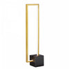 Lampe de table Florence de Dainolite avec base en béton noir mat, fini laiton vieilli et ampoule à DEL de 22 W