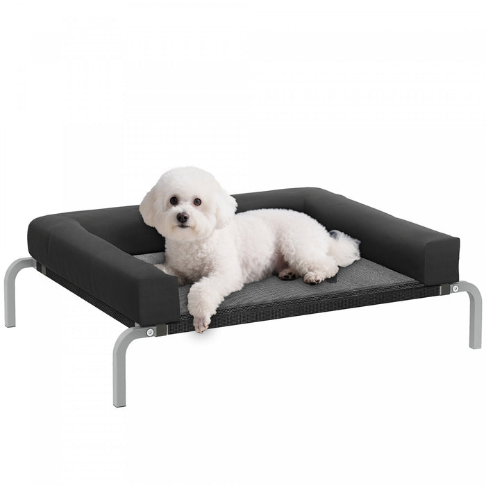 Lit sureleve pour chien, lit pour animaux d'interieur et d'exterieur avec coussin