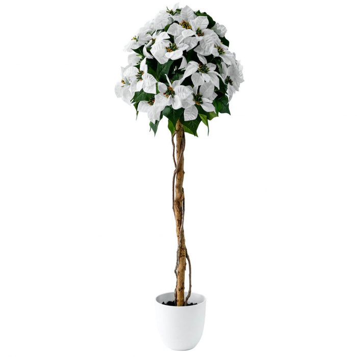 Arbre poinsettia blanc de 47 po