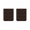 Table de nuit moderne Evelyn 20\" en brun (3 tiroirs) - Lot de 2