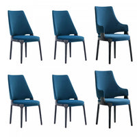 Ensemble de 6 chaises de salle a manger Kara Modern en bleu