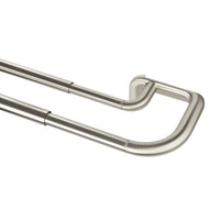 Tringle à rideaux coupe-lumière extensible double Twilight de Umbra nickel mat de 3/4 po - 66 po à 144 po