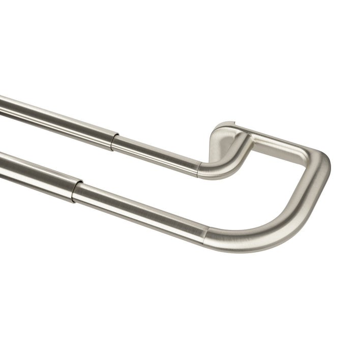  Tringle à rideaux coupe-lumière extensible double Twilight de Umbra nickel mat de 3/4 po - 66 po à 144 po