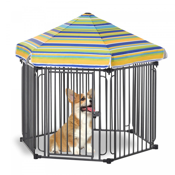Pawhut Cage D'exterieur Robuste Pawhut 48\" X 41\" Avec Toit En Polyester Resistant Aux Intemperies, Porte Verrouillee Et Cadre Metallique