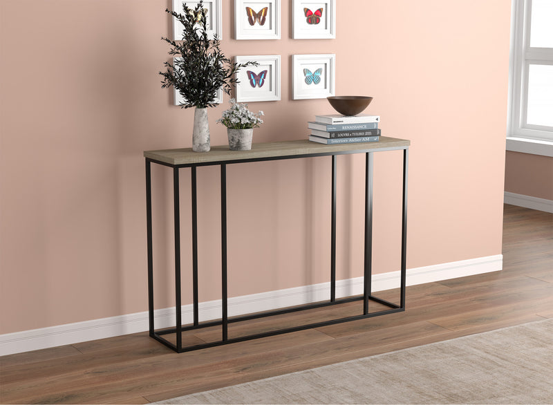 Console de 47 po - taupe foncé avec métal noir