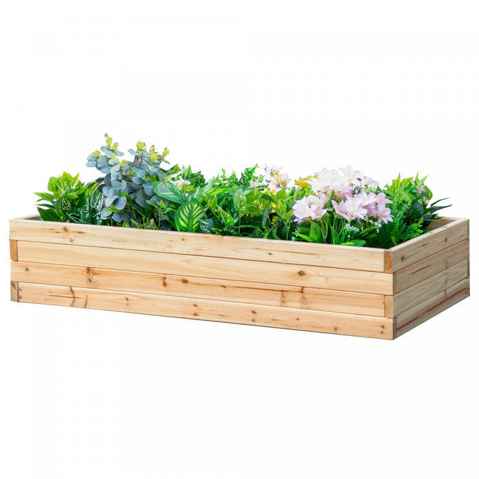 Outsunny - Lit De Jardin Sureleve De 46\" X 24\" X 8\", Jardiniere En Bois Pour L'exterieur Pour La Culture De Legumes, De Fleurs, De Fruits, D'herbes Et De Plantes Succulentes, Assemblage Facile.