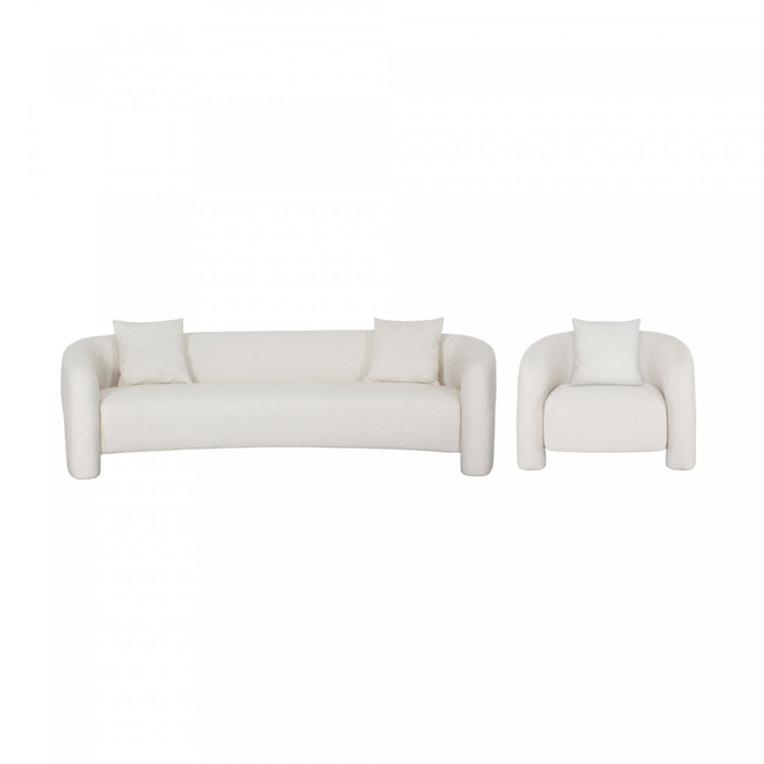 Ensemble de canape 2 pieces Sylvia Modern Glam en ivoire