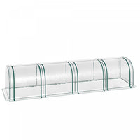 Outsunny Serre Tunnel Portable Avec 4 Portes Zippees, Couverture En Pvc