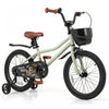 Costway 16\" Velo Pour Enfants Avec Roues D'entrainement Guidon Reglable Et Frein A Main Du Siege Vert