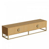 Aspect Meuble TV Moderne 70.8 po avec Finition Bois Graine et Charnieres a Fermeture Amortie, Naturel