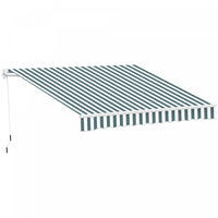 Outsunny 8'x7' Manuel Retractable Resistant A L'eau Pare-soleil Patio Auvent Abri D'auvent De Pont E