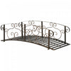 Outsunny Pont de Jardin 6FT avec Garde-corps Securises, Pont Decoratif pour Etang, Marron