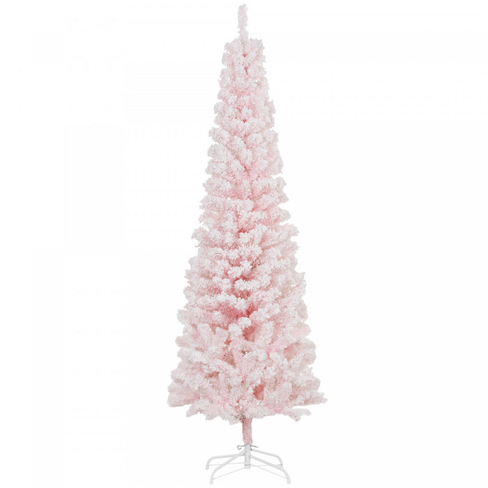 Homcom Arbre De Noel Artificiel Fin Floque De Neige Artificielle 6pi