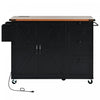 Chariot De Cuisine Sherry 54,5\" En Bois Reconstitue Avec Prise Electrique Et Rangement - Noir