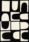 Motif geometrique dynamique noir et blanc Florence, 5'3\" x 7'4\"