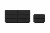  Commode et table de nuit contemporaines modernes Chrystie 2 pieces en noir