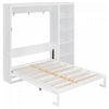 Jessie Lit escamotable mural multifonction avec etageres, Taille Queen, Blanc