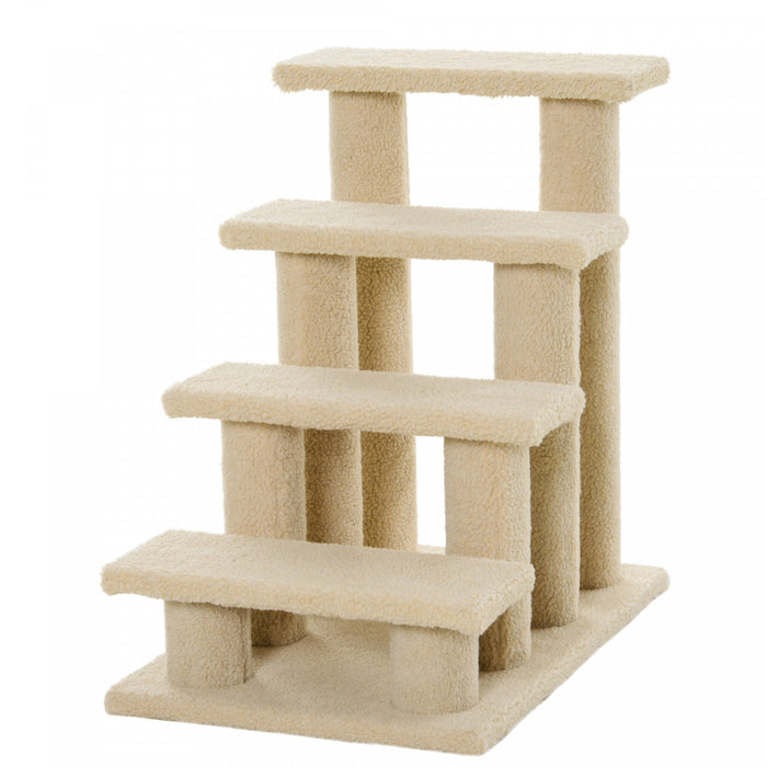 Pawhut Escalier Pour Chat A 4 Niveaux A Plusieurs Niveaux Marron Clair