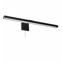 Lampe pour affichage d’image Leonardo de Dainolite de 32 po en verre givré qui diffuse la lumière, avec fini noir mat et ampoule de 40 W