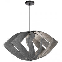 Luminaire suspendu Rotem de Dainolite avec abat-jour gris, fini noir mat et 1 ampoule