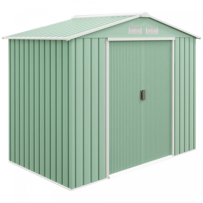 Outsunny Abri De Jardin Exterieur En Metal Galvanise 7' X 4', Vert Clair