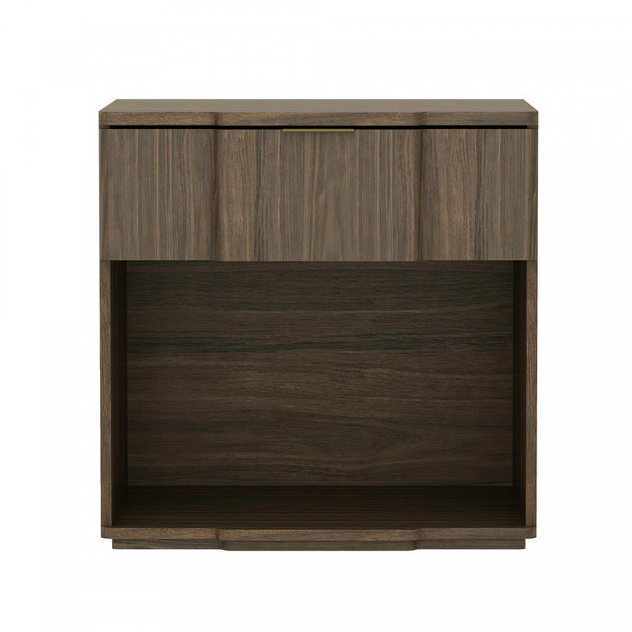 Table de nuit Clive style milieu du siecle 56 cm en noyer (1 tiroir)