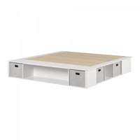  Flexible Lit Plateforme Avec Paniers - Blanc Solide