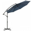 Costway Parasol suspendu deporte de 10 pieds avec reglage d'inclinaison facile, 8 baleines, arriere-cour bleu