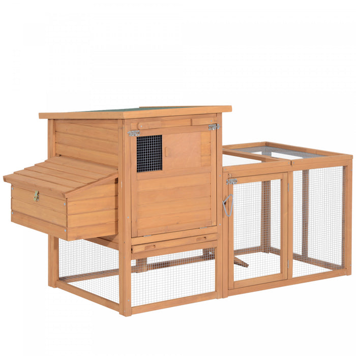 Pawhut Poulailler A 2 Niveaux Poulailler En Bois Clapier A Lapin Cage A Volaille Jardin Exterieur Avec Echelle De Course