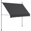 Auvent Retractable Outsunny 10' X 3', Autoportant Et Sans Vis, Gris Fonce