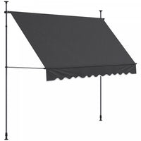 Auvent Retractable Outsunny 10' X 3', Autoportant Et Sans Vis, Gris Fonce