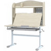 Qaba Bureau pour enfants, reglable en hauteur avec plateau inclinable de 0 a 45°, rangements et tiroir, pour usage scolaire a domicile