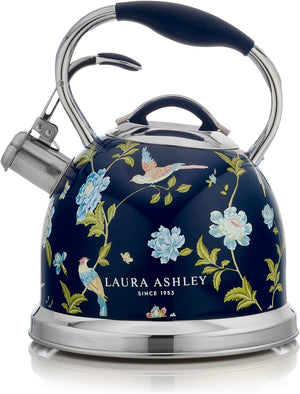 Bouilloire sur la cuisinière Laura Ashley en acier inoxydable, bleu marine d’Elveden - VQ-SBNK057-LAEN-CA