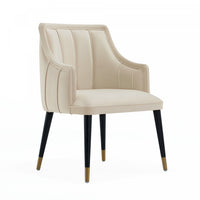 Fauteuil moderne Eda en bois avec accoudoirs, coloris creme