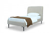 Lit jumeau Heather style milieu du siecle moderne, tapisse de velours creme et noir