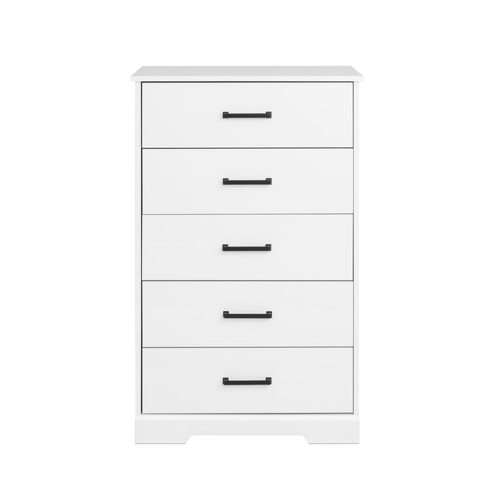 Commode verticale Rustic Ridge de Prepac de 27,5 po à 5 tiroirs - blanche