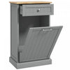HOMCOM Armoire de poubelle inclinable de cuisine, armoire de recyclage
