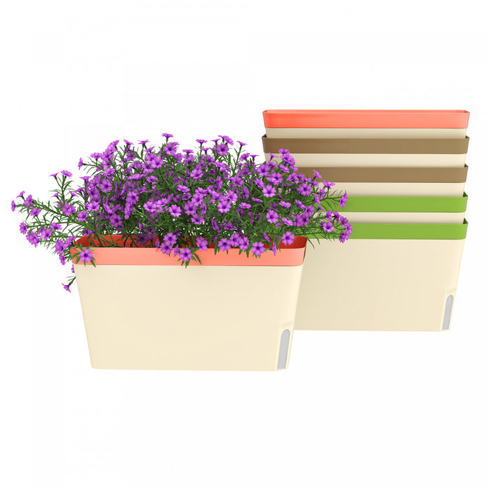 Outsunny Lot de 6 jardinieres auto-arrosantes, pots de fleurs d'exterieur