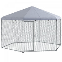Pawhut 13.1' X 11.4' Poulet Cooperative, Grand Poulet Avec Couvercle Pour Jardin Exterieur, Cage De