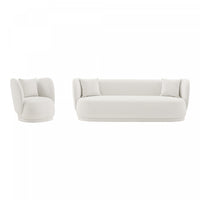  Ensemble de canape moderne Siri 2 pieces en creme