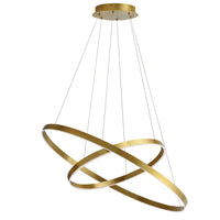 Lustre Circulo de Dainolite en acrylique blanc qui diffuse la lumière, avec fini laiton vieilli et ampoule de 97 W