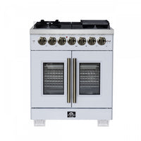  Cuisiniere a double combustible Capriasca 30 po, blanche, 4.32 pi³ – FFSGS6387-30WHT