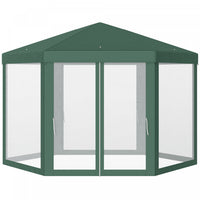 Tonnelle Barnum Tente De Reception Hexagonale 10 MĠ Style Cosy Metal Polyester Impermeabilise Surfac